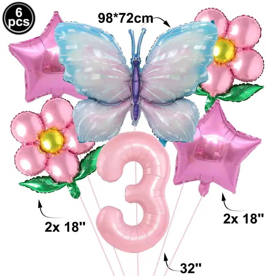 

Розовый фольгированный шар-бабочка с номером