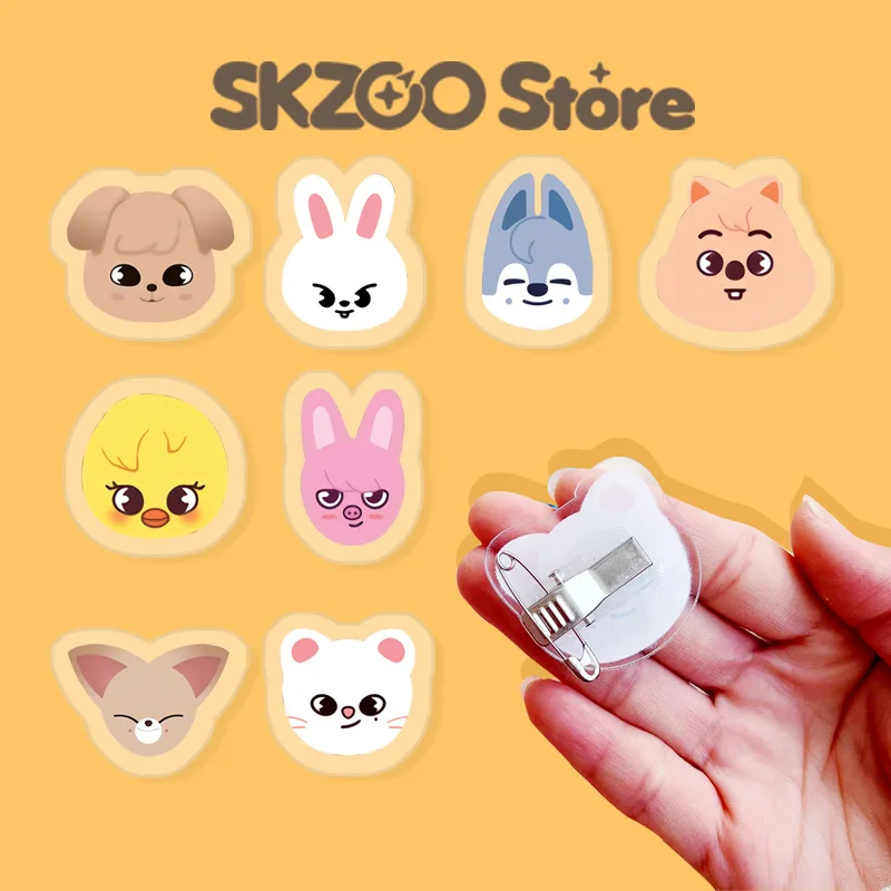 

KPOP бродячие Детские SKZOO акриловые прозрачные полипропиленовые булавки с зажимом мультяшная фигурка Подвеска сумка аксессуары для одежды ...