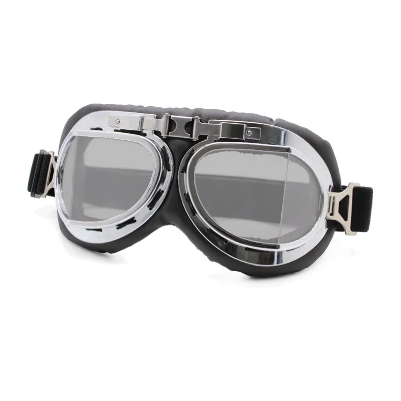 

Retro Motorcycle Goggles Steampunk Pilot Glasses Leather Vintage Moto Classic For Vintage Motorbike Classic Motorcross Goggles