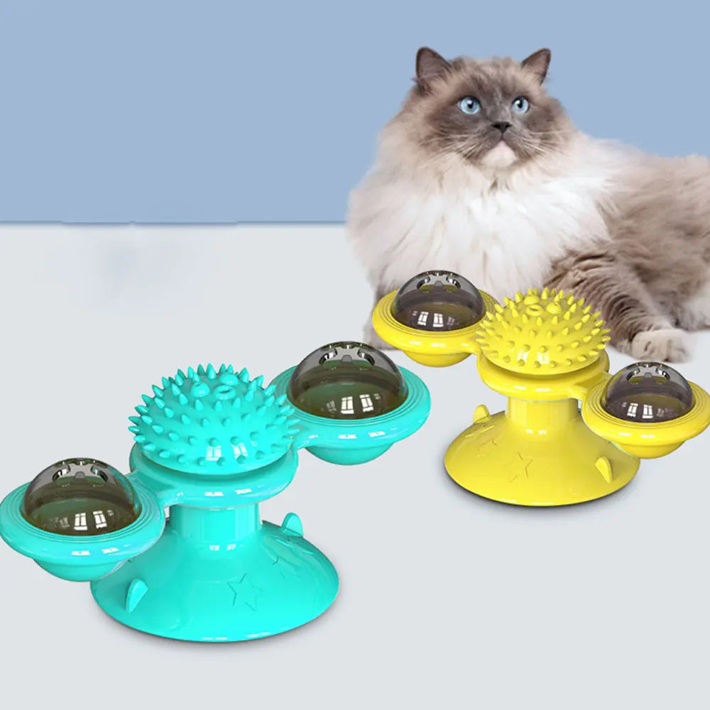 

Windmill Cat Toy Interactive Pet Toys for Cats Puzzle Cat Game Toy With Whirligig Turntable for Kitten Brush Teeth Pet Supplies