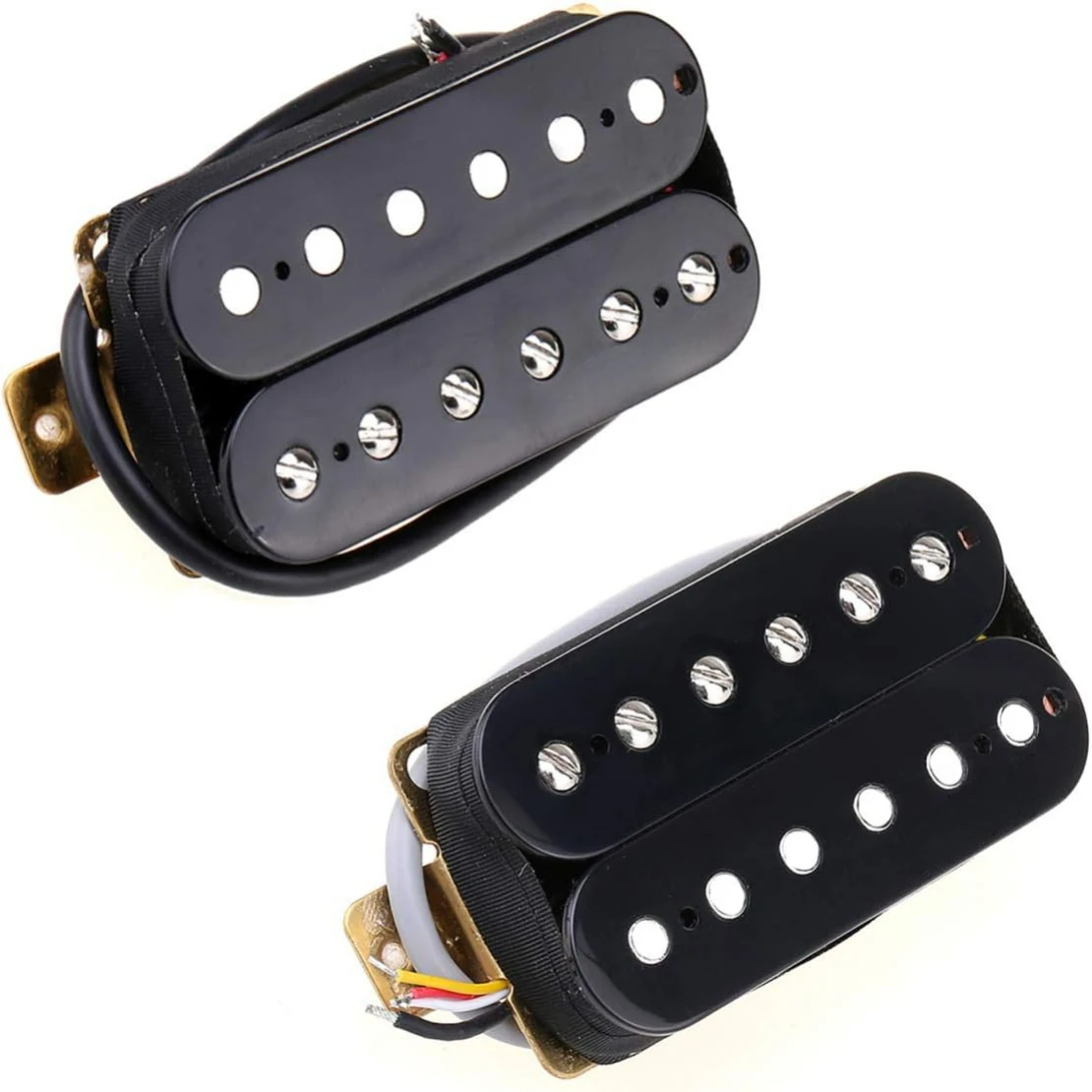 

Alnico 5 Humbucker Pickup Double Coil Electric Guitar Pickups Set with Neck and Bridge with Prewired and Screws Parts Kit Black