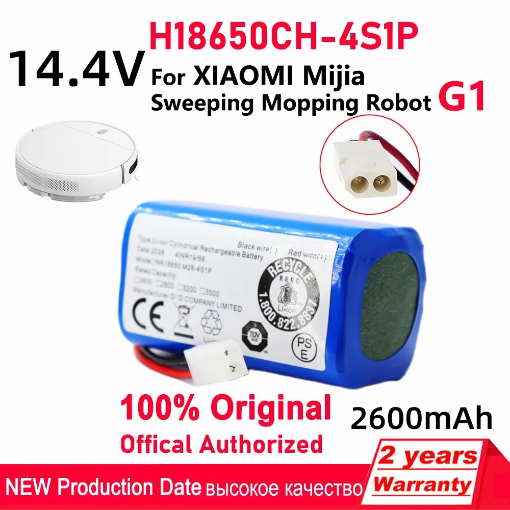 

Replacement Battery Pack for XIOMI MIJIA/Mi Robot Vacuum-Mop Essential G1/MJSTG1/SKV4136GL 14.4V 2600mAh 18650 Li ion Battery