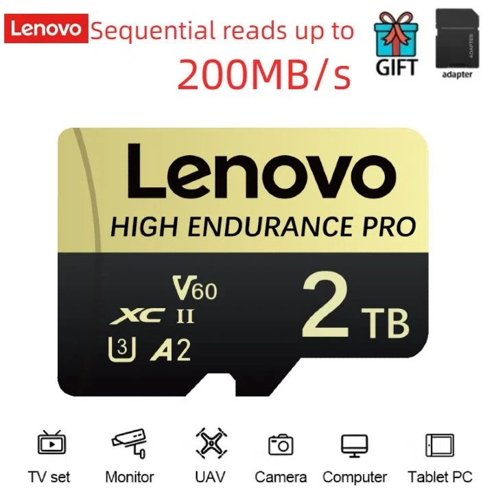 Оригинальная карта Lenovo 2 ТБ Ultra Micro Card 1 TF SD Flash 128 ГБ 256 Высокоскоростная памяти