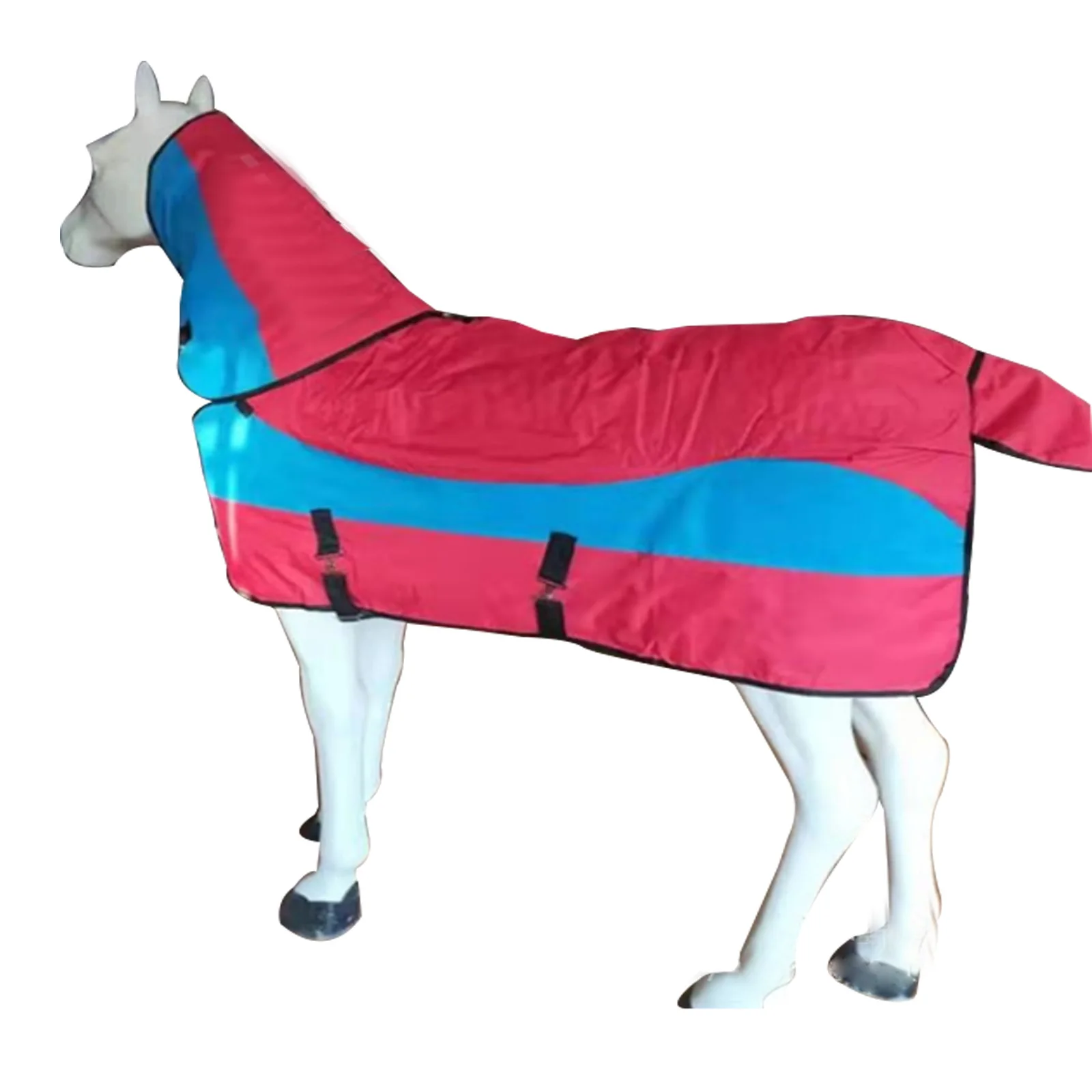 Одеяло для лошадей с регулируемыми и съемными лямками ног бордовый серый белый 78