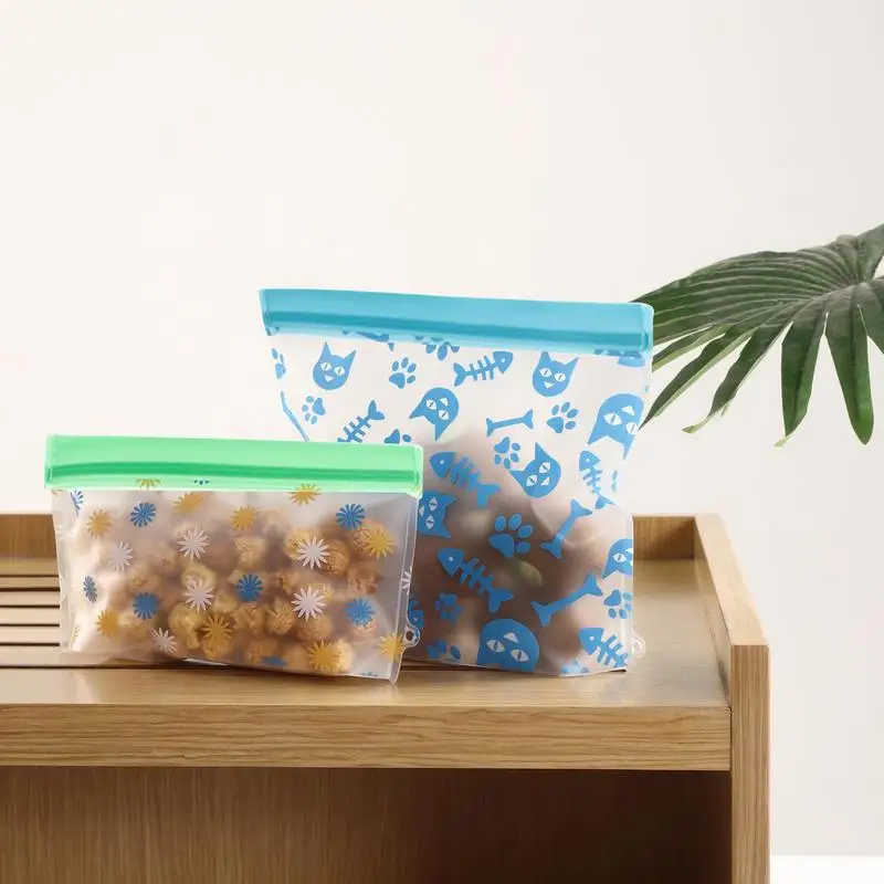 

8PCS Food Storage Bags Reusable Leak Proof Food Storage Bags For Refrigerator Freezer Bags For Meat Fish Chicken Fruit Veggies