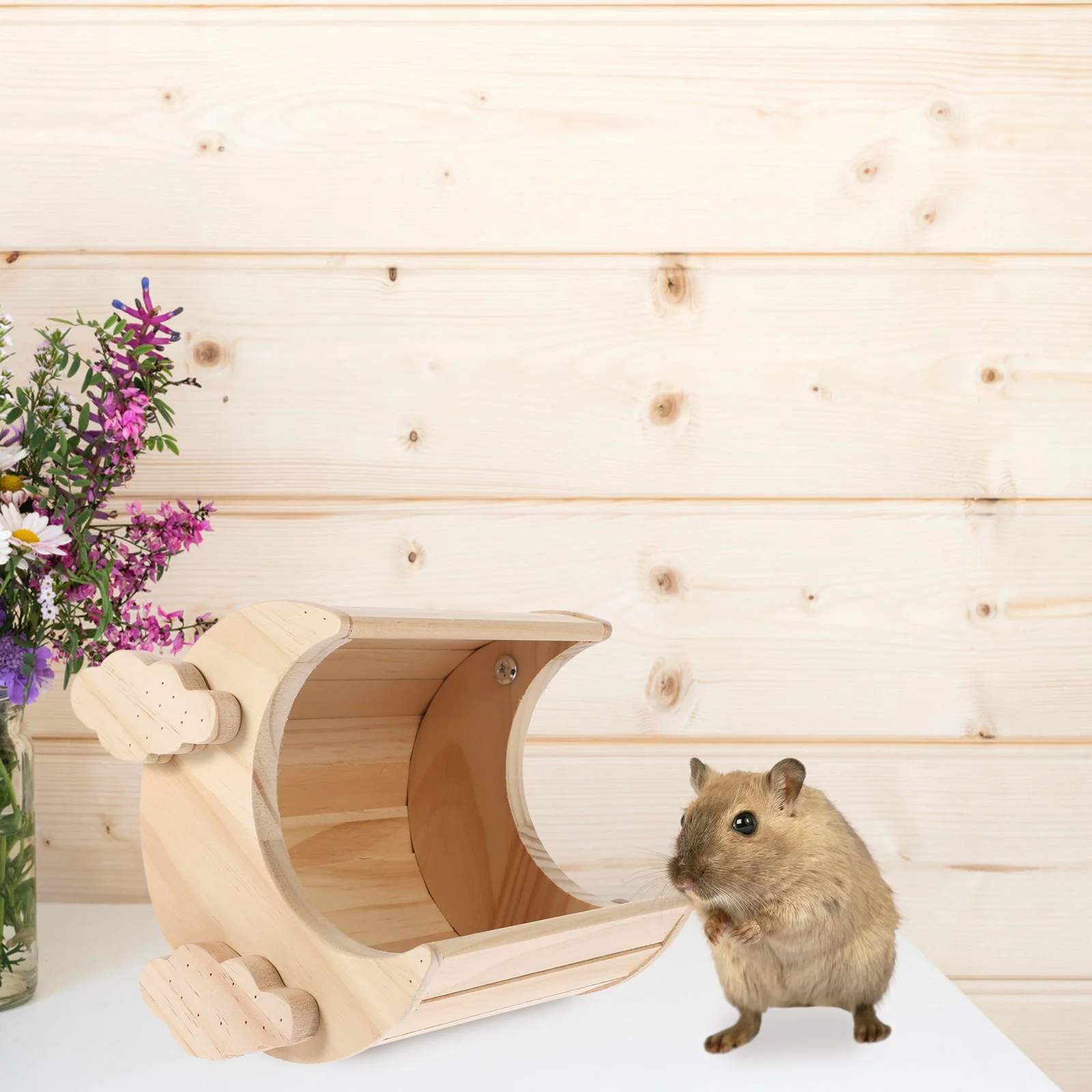 

Cage Delicate Rat House Wood Hideout Wooden Supplies Hamster Hideouts Decorative