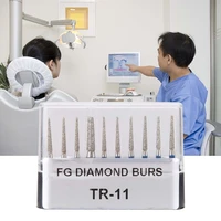 10pcs fg 1 6mm high speed dental natural diamond burs good resistance dentist tool stainless steel handle high strength no rust