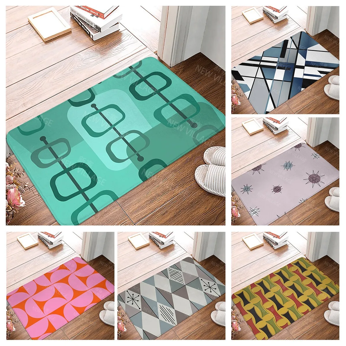 

Противоскользящий коврик для ванной комнаты, маленький коврик для душа, домашний декоративный дверной коврик, коврики для кухни, спальни, входа в комнату, абстрактный morandi в стиле бохо