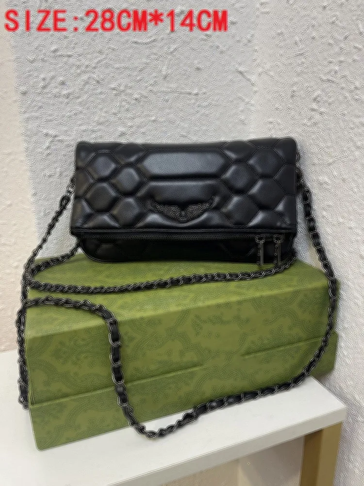 

2023 Hot Zadig Bag Designer Brand Women Wings Classic Bag Vintage Black Rocky Studded Shoulder Crossbody Party luxury Bag