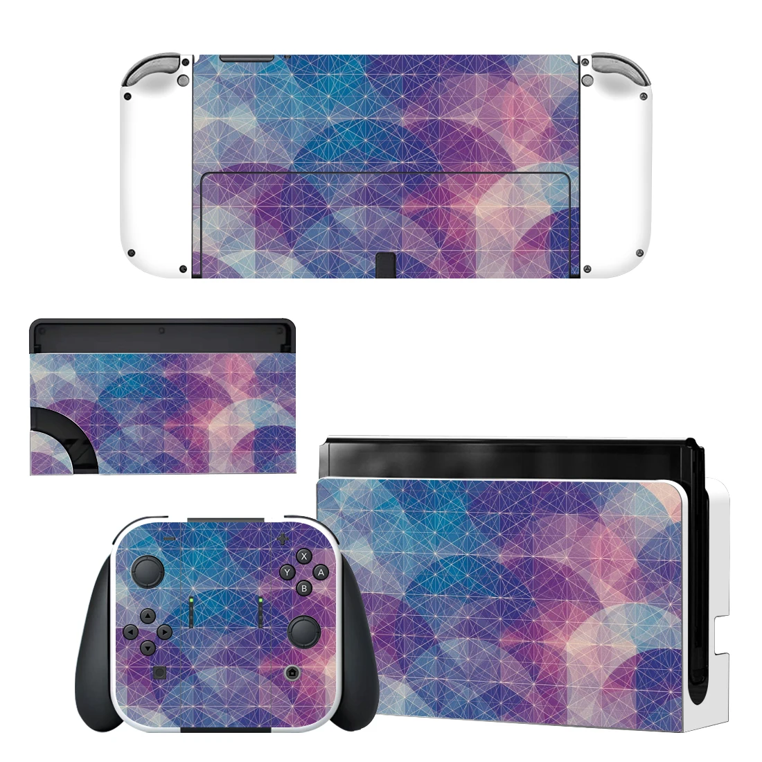 

Full Body Protective Cover Skin Art Decals for NS Switch Oled Game Console Controller Decor 1set Starry Colorful Sticker