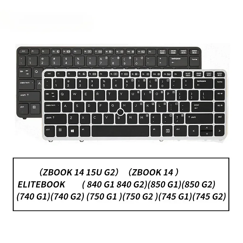 Фото Новая клавиатура для ноутбука HP ZBook 14 15U G2 EliteBook 840 850 740 750 G1 G2 №1