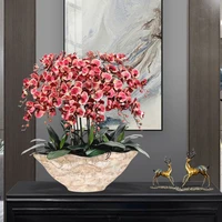 pu hand feel real simulation phalaenopsis set plastic flower flower entrance living room interior decoration large potted plant