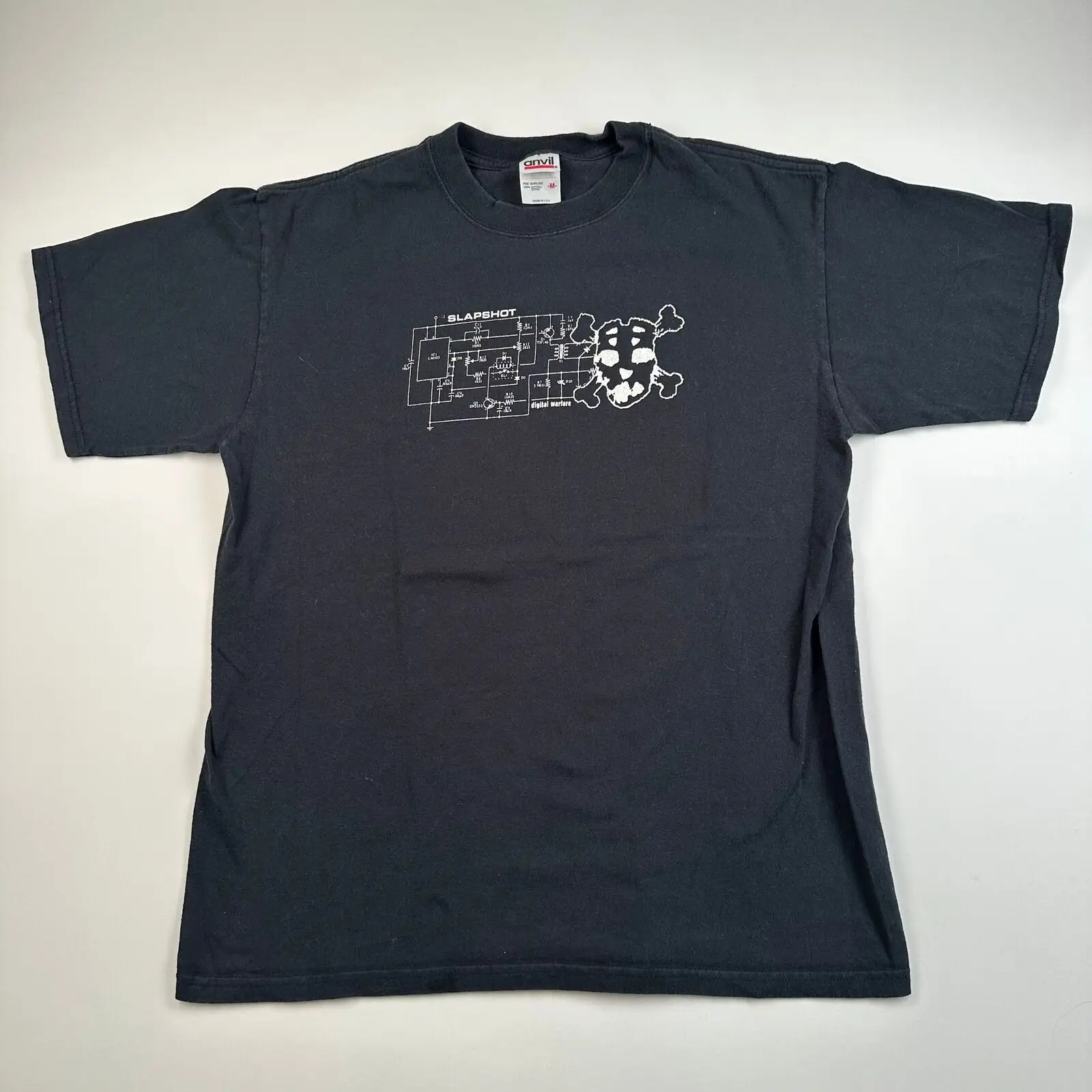 Винтажная Футболка 2000S Slapshot средняя цифровая Боевая
