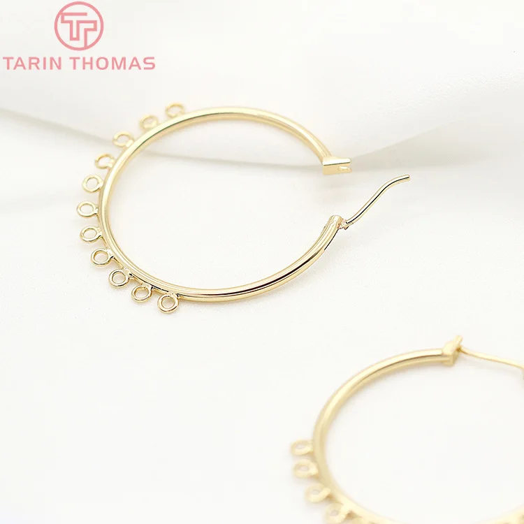 

Латунные круглые серьги-кольца с отверстиями для подвешивания, 4 шт., 1938x38,8 мм, 24 кар, золотистые, фурнитура для изготовления ювелирных издели...