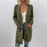 winter knitwear cardigan sweater coat new personality fashion solid casual spring loose straight button long outwear female
