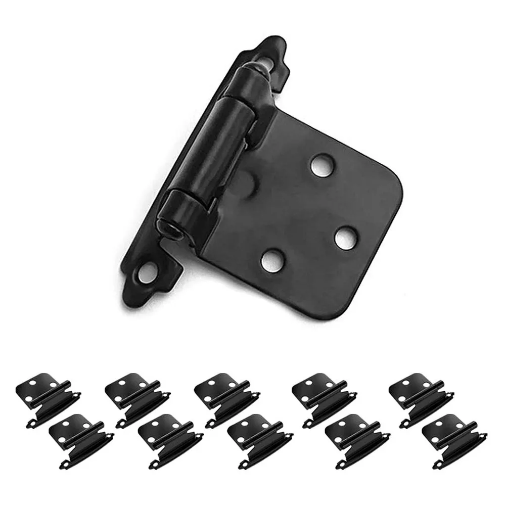 

Kitchen Door Hinges 10pcs Cabinet Drawer Hardware Heavy Duty Overlay Reused Self-Closing W/ Screws Cold-rolled Steel