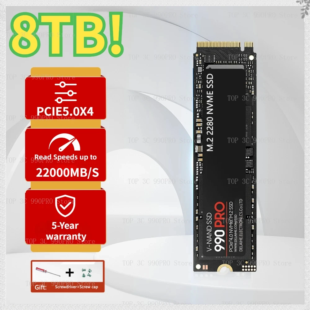 

Original SSD high speed 990 PRO PCIe 4.0 NVMe 4.0 M.2 2280 1TB 2TB 4TB SSD Internal Solid State Hard Drive For Laptop PC PS4 1