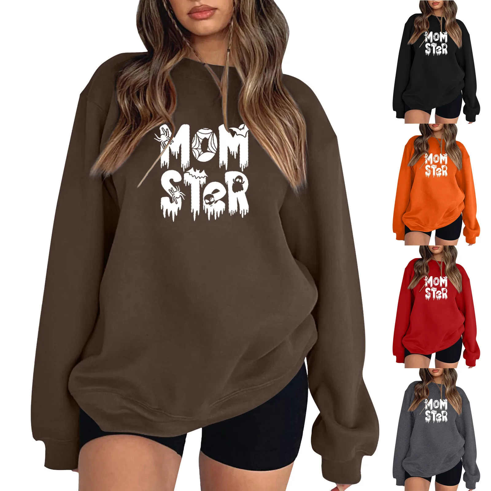 

Женская свободная однотонная теплая куртка на Хэллоуин с разноцветным принтом букв, с открытыми плечами и без пальцев