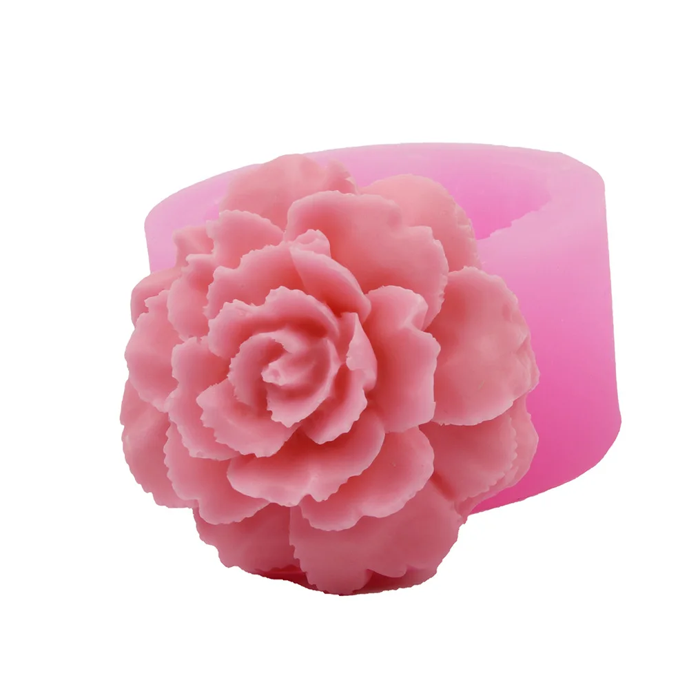 

Peony Lotus Fondant Handmade Cake Decoration Mould 3D Soap Flower Diy Candle Drip Glue Clay Cake Decoration