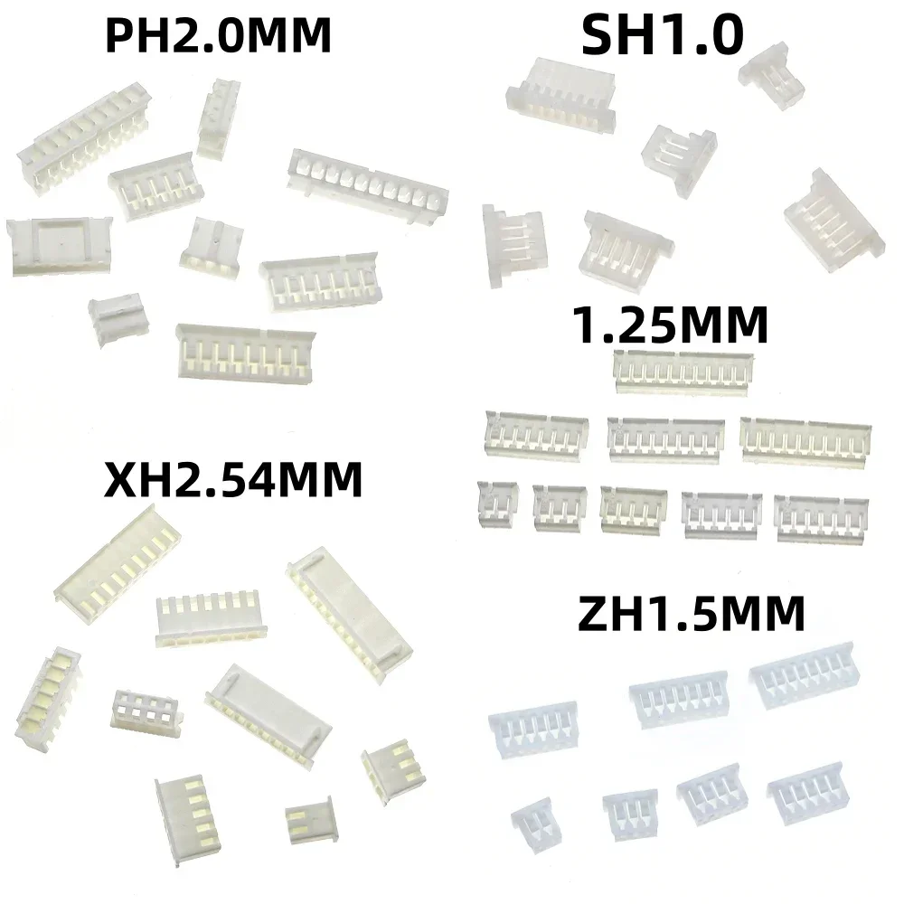 Фото 50pcs 1.0mm 1.25mm 1.5mm 2.0mm 2.54mm SH JST PH XH Housing Shell Connector 2/3/4/5/6/7/8/9/10P 1.0 1.25 2.0 2.54 Plastic Plugs №1