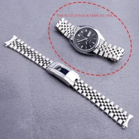 19mm sliver hollow curved end solid screw links watch band jubilee strap for seiko 5 snxs73k1 snxs75 snxs77 snxs79k1 snx79j1