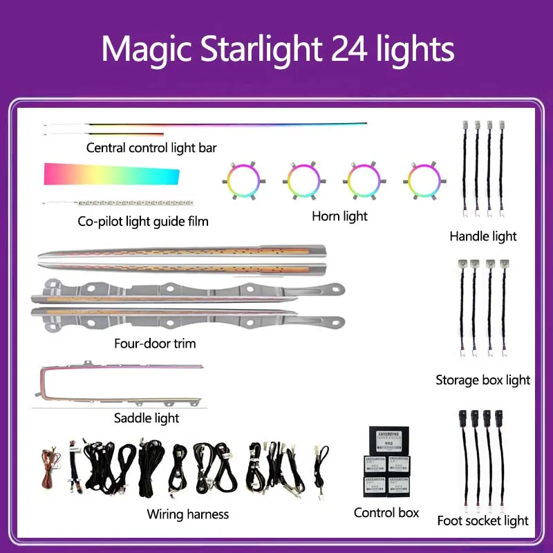 

Атмосферная лампа Ouchuangbo для Camry 9th XV80 LE SE XSE 2024 + L/RHD Dynamic Magic Mobile Control Trim Автомобильный светодиодный светильник