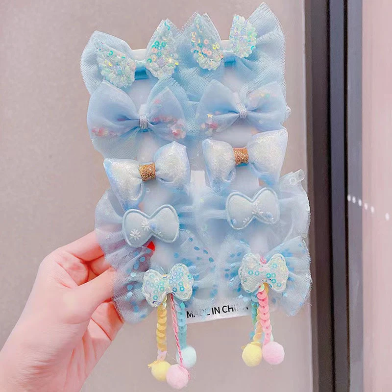 

Children's Rubber Band Baby Girls Fabric Flower Bow Does Not Hurt Hair Cute Rubber Band Ponytail Headdress Wholesale