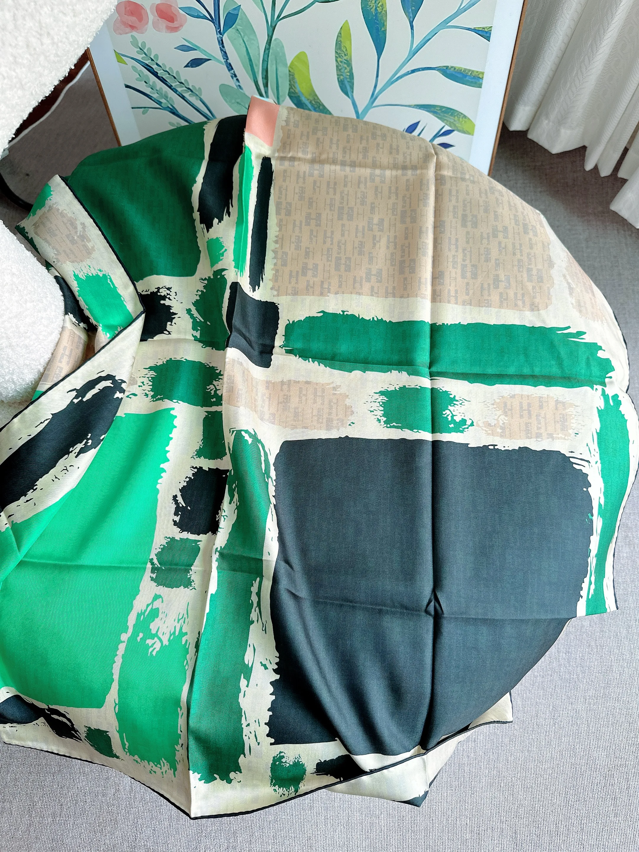 Шарф женский роскошный дизайнер 90x90 шелковый шарф головной платок лента для