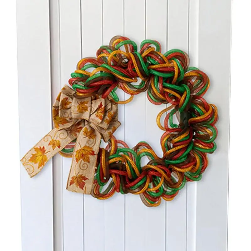 

Thanksgiving Wreath Decorative Wreath With Bow And Ring Indoor Outdoor Wreath Decor For Autumn For Entryway Walls Farm Courtyard