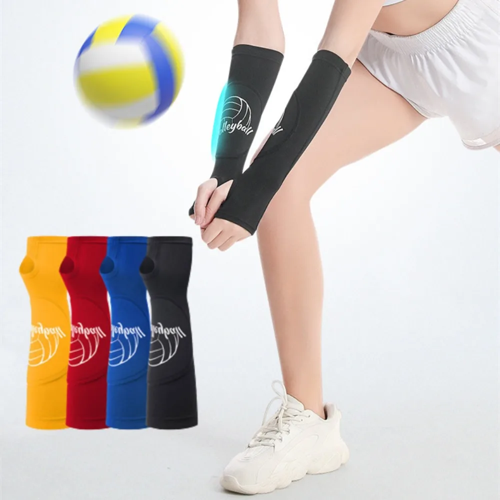 

2pcs Volleyball Arm Sleeves Women Men Stretch Elastic Basketball Tennis Training Protective Arm Guard Wrist Brace Sun Protection