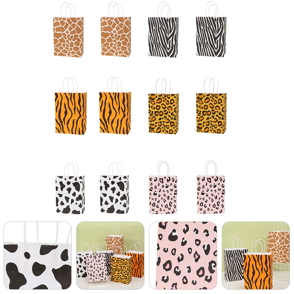 

12pcs Animal Printed Gift Packing Bag Tote Bag for Party Gift Packing Festival
