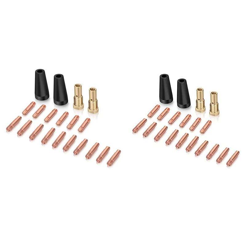 

15Pcs MIG Welding Kit Flux Core Gasless Nozzle 0.8Mm Brass Welding Tips Replacement MIG Welder Accessories