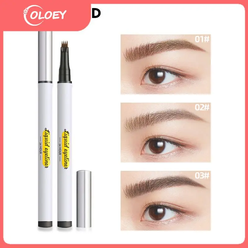 

3D 4 Fork Tip Eyebrow Pencil Cosmetics Shade Waterproof Liquid Marker Tint For Eyebrows Professional High Quality Female Makeup