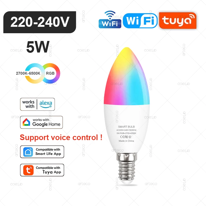 

Светодиодная лампа arteco WiFi RGB