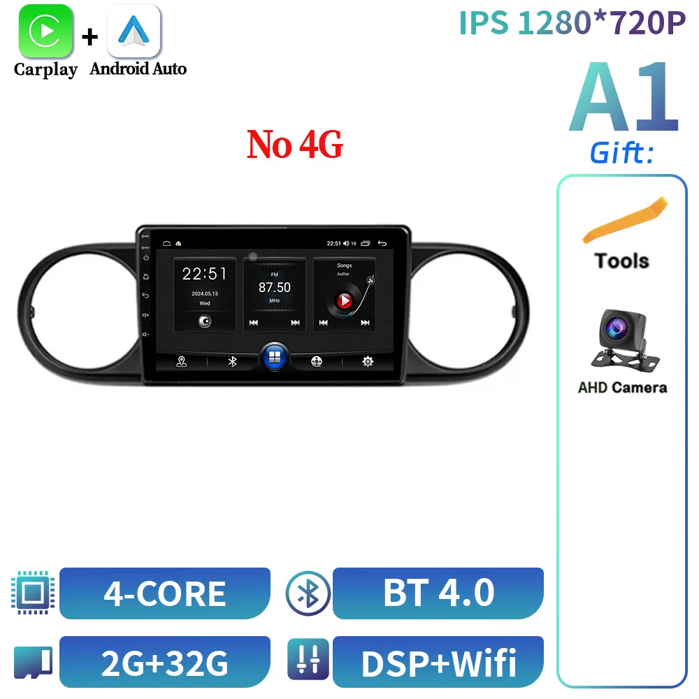 

Автомобильный радиоприемник для Toyota Corolla Rumion Tacoma, мультимедийный видеоплеер, навигация, 4G GPS, беспроводной BT Carplay, Android 14, сенсорный экран