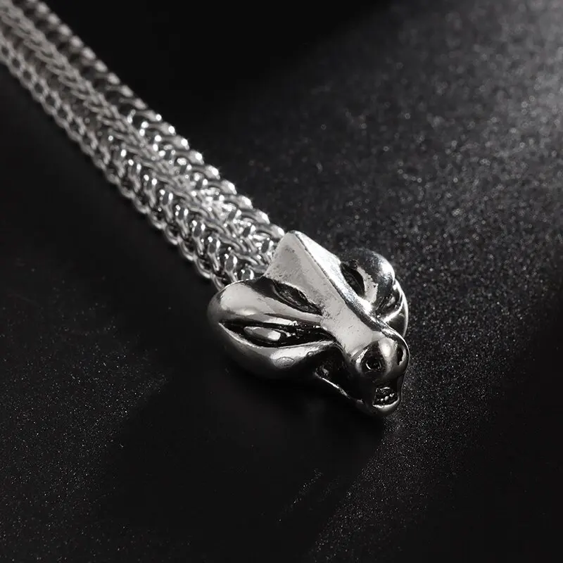 Браслет мужской из нержавеющей стали с двойной лисьей головой ювелирное изделие