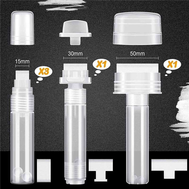 

5 Pack Graffiti Markers Refillable Paint Markers Touch Up Paint Pen for with 5 Replacement Tips (50 mm, 30 mm, 15 mm)