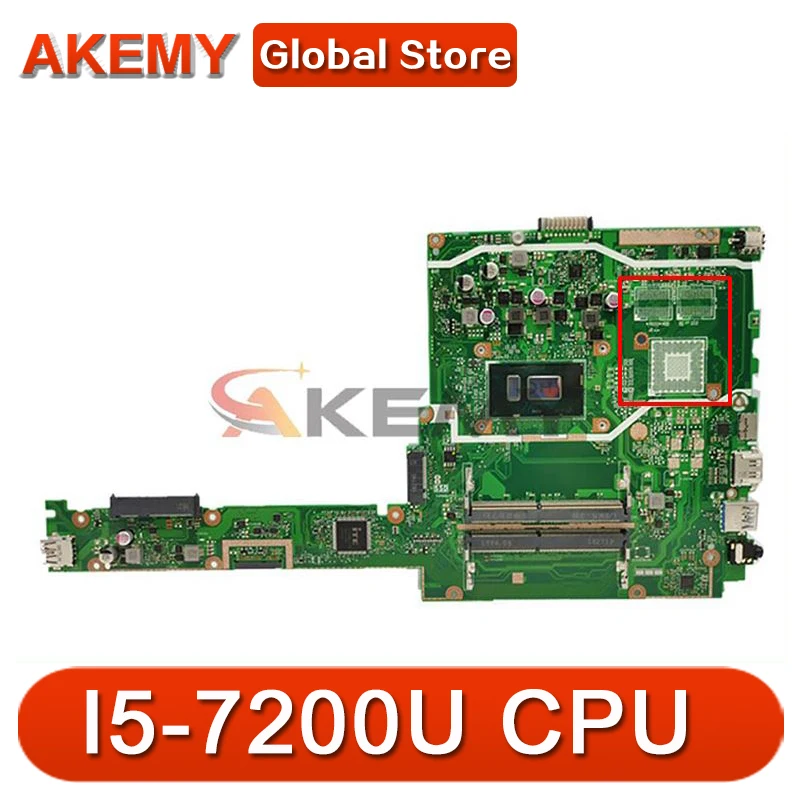 

SAMXINNO X407UA Notebook motherboard with I5-7200U CPU For asus X407 X407U X407UA X407UAR Laptop motherboard Tested full 100%