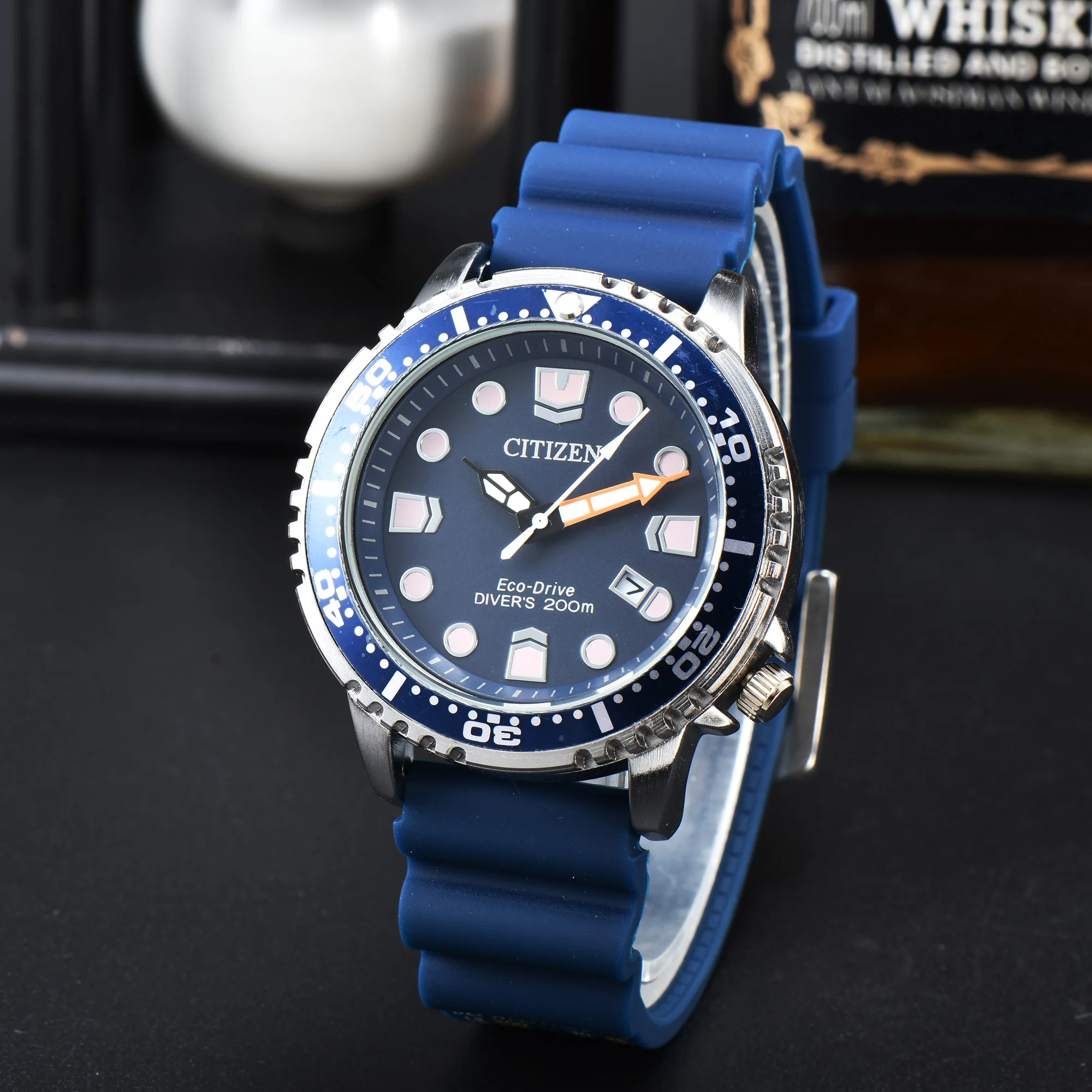 Original CITIZEN Sports Diving Watch Silicone Luminous Men's Watch BN0150 Ecology-Drive Watch Men's Eco-Drive Series Black Dial