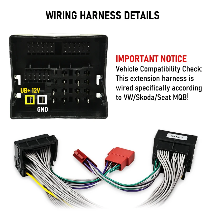Фото Кабель-адаптер PHYEE MQB Quadlock 52Pin T-Harness для VW Golf 7 Passat B8 Octavia MIB, для автомобильных радиоприемников и DSP-усилителей, без урезки проводки №5