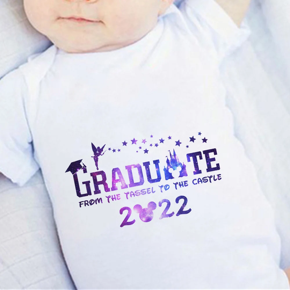 

Exquisite Disney Mickey College 2022 Graduate Creative O-Neck 0-24M Newborn Romper Fashion All-Match Four Seasons Baby Onesie