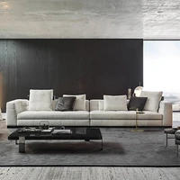minimalist fabric sofa small apartment simple modern light and luxurious nordic style straight line technology fabric sofa