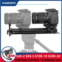 camvate manfrotto qr plate with bottom bridge plate 15mm dual rod sliding rail lens support designed for long focus shooting