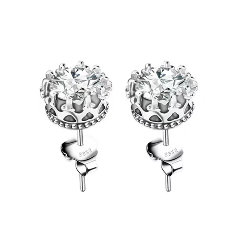 

Женские серьги-гвоздики из серебра 925 пробы с цирконом