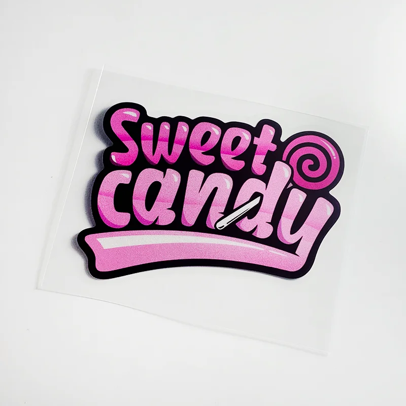 Pink Candy Car Stickers Applique Auto Gas Fuel Oil Tank Decal Truck Vans DIY Decoration English Words