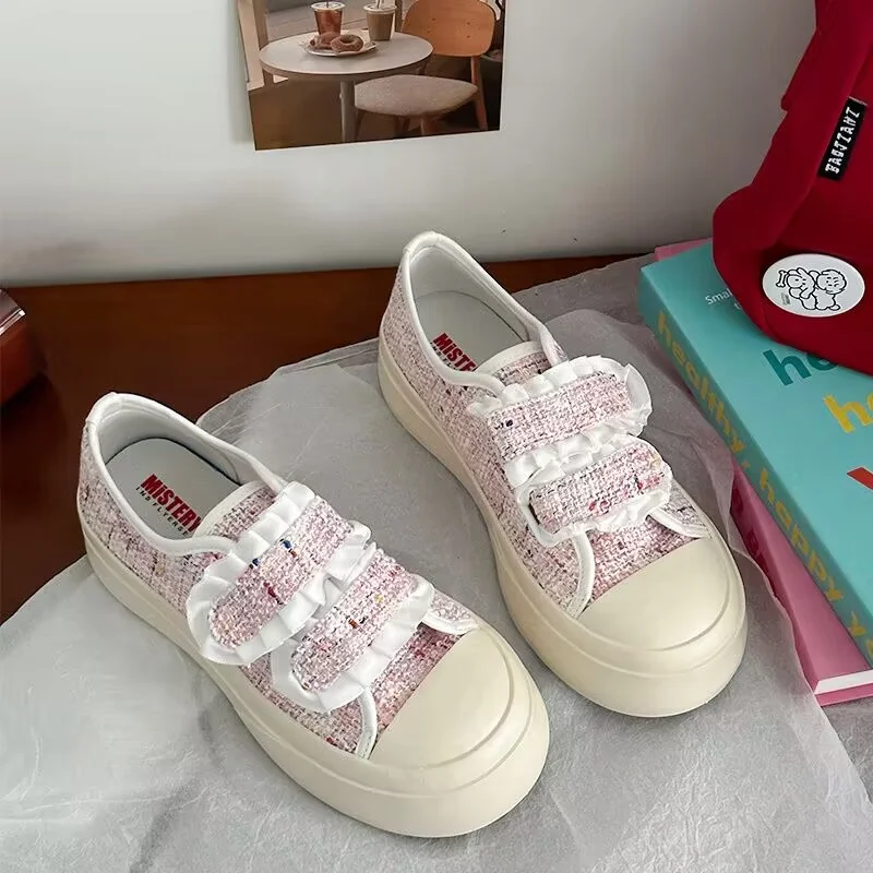 

Handmade custom canvas shoes thick soles waterproof platform fashion all-match low-top casual sports shoes women 35-40