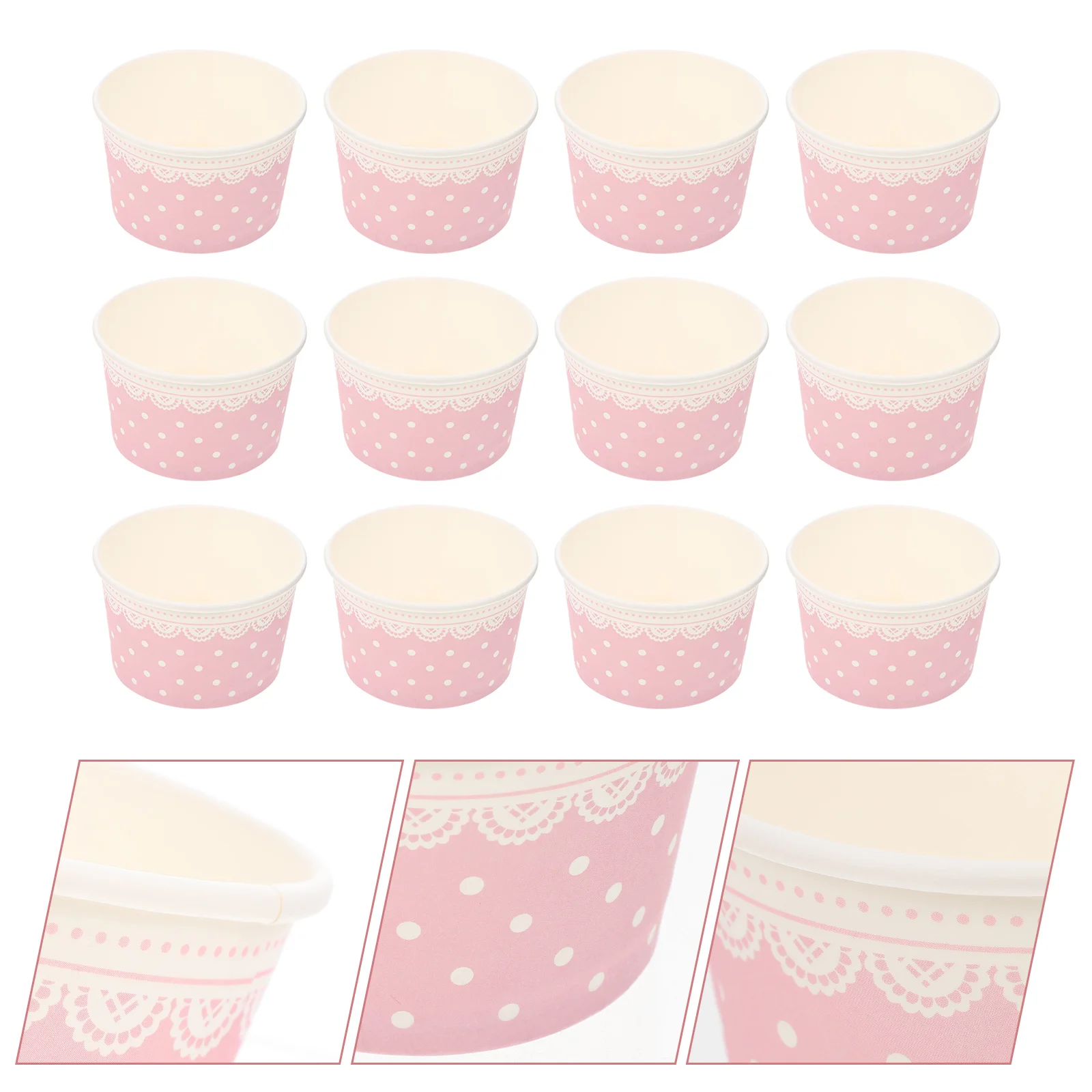 

50pcs Ice Cream Paper Cups Paper Bowl for Ice Cream Party Supplies Yogurt Paper Cups Ice Cream Bowls for Friends Families