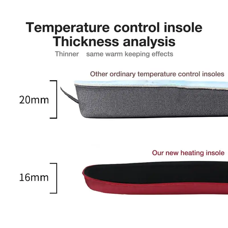 USB Heated Insoles Winter Foot Warmer Insoles LED Wireless Remote Control Thermal Rechargeable Heating Warm Pad For Winter Sport images - 6