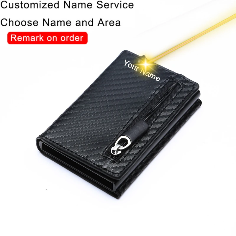 

Customized Name Logo Wallet RFID Smart Wallet Credit Card Holder Metal Box Card Holder Men Wallets Minimalist Wallet Coins Purse