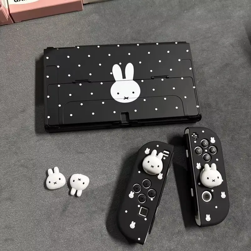 Фото Защитный чехол Miffy Polka Dot для Nintendo Switch2 Oled Ns Lite, жесткий корпус с мягкой ручкой и накладками на стики, мультяшный дизайн, подарок №4